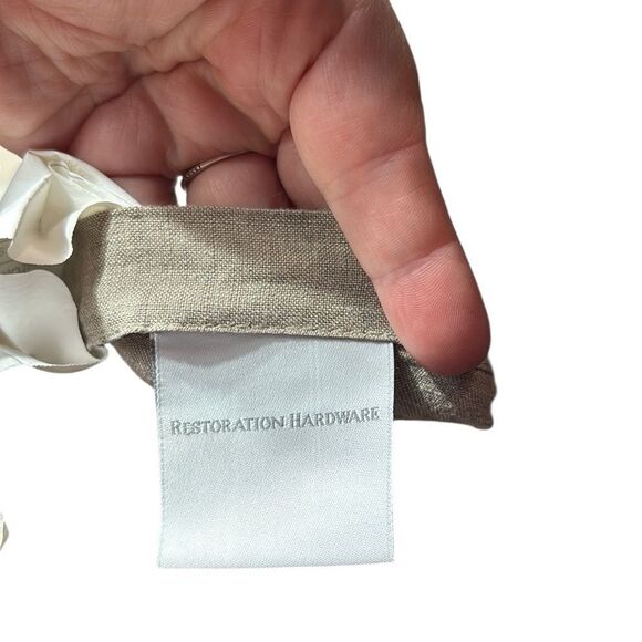 Restoration hardware 100% linen sham pillow cases textured close tie back - Picture 2 of 3